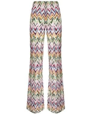 Missoni Chevron-Pattern Pants - White