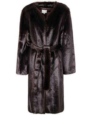 Loulou Studio Faux Fur Coat - Black