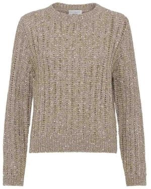 Brunello Cucinelli Sequin Jumper - Natural