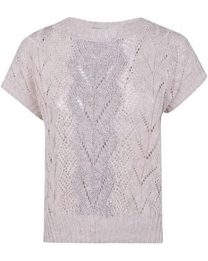 D. EXTERIOR Braids Linen Crystals Boat Neck Jumper - Pink