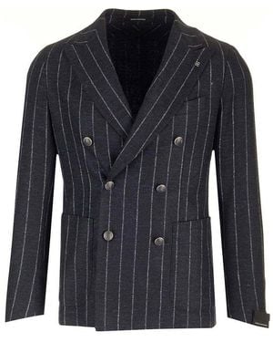 Tagliatore Ecru Jacket - Blue
