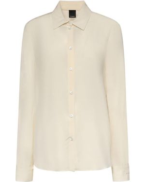 Pinko Crpe De Chine Shirt - Natural