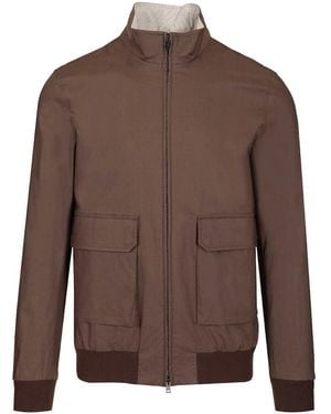Herno Stretch Cotton Bomber Jacket - Brown