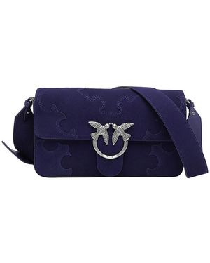 Pinko Love One Slouchy Classic Crossbody Bag - Blue