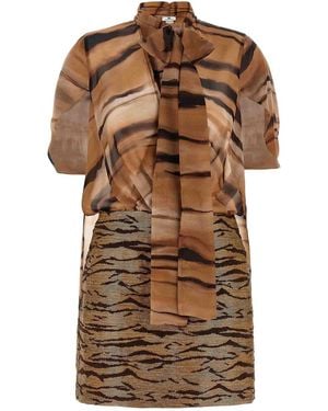 Elisabetta Franchi Animal Dress - Brown