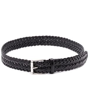 Anderson's Woven Leather Belt - Black