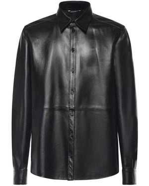 Dolce & Gabbana Leather Overshirt - Black