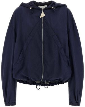 The Attico Hooded Bomber Jacket - Blue