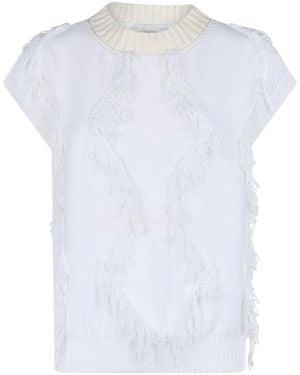 Ballantyne Cotton Shirt With Fringes - White