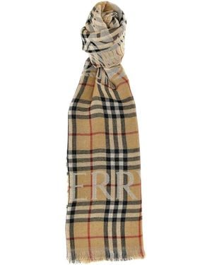 Burberry Check Wool Scarf - Metallic