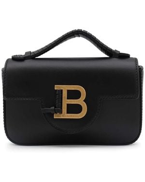 Balmain Leather Shoulder Bag - Black