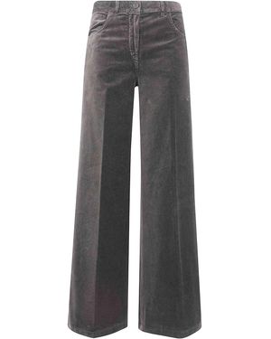 Aspesi Velvet Wide Leg Trousers - Grey