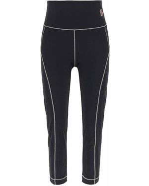 Moncler Leggings With Logo - Black