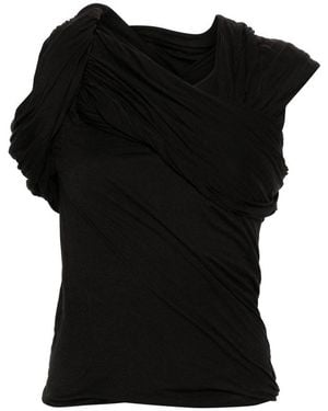 Rick Owens Harness T Draped Top - Black