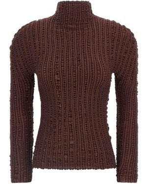 Issey Miyake Jellyfish Pleats Sweater - Brown