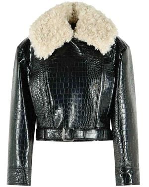 Sportmax Armonioso Patent Leather Nail Jacket - Black