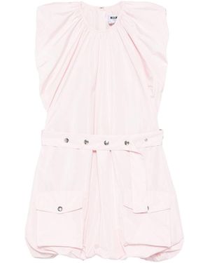 MSGM Short Strapless Balloon Skirt Dress - Pink
