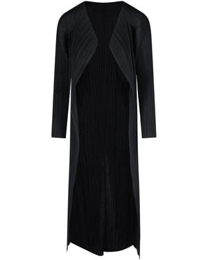 Pleats Please Issey Miyake Lissetting Coat Open - Black
