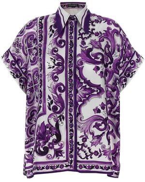 Dolce & Gabbana Maiolica Print Shirt - Purple