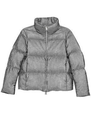 Herno Velvet Short Down Jacket - Gray