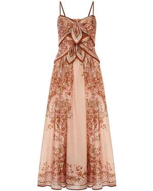 Zimmermann Vestido Midi - Rosa
