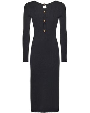 Marciano Ribbed Knit Midi Dress - Black