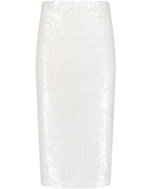P.A.R.O.S.H. Midi Sequin Skirt - White