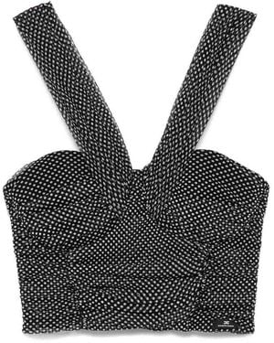 Elisabetta Franchi Polka-Dot Top - Black