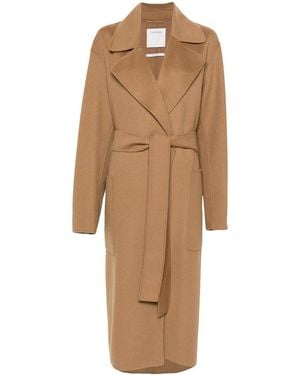 Sportmax Long Wool Coat - Natural
