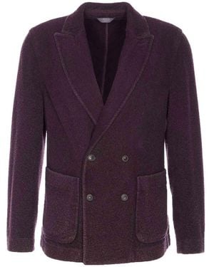 Circolo 1901 Bordeaux Double Breasted Button Jacket - Purple