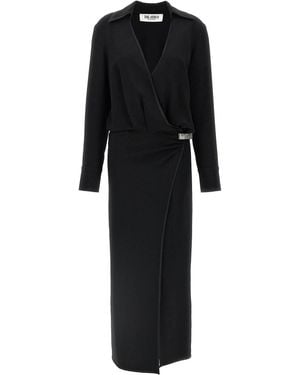 The Attico Wrap Dress - Black