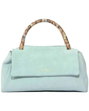 Orciani Sveva Longuette Peach Flowers Bag - Green