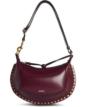 Isabel Marant Oskan Moon Burgundy Smooth Leather Bag - Purple