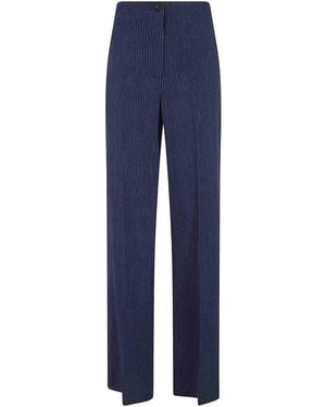 Seventy Popeline Viscose Fluid Trousers - Blue