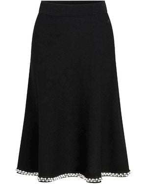 KARL LAGERFELD Line Pearl Knit Skirt - Black
