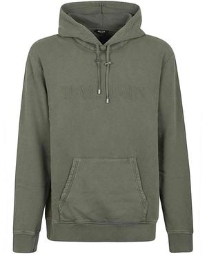 Balmain Vintage Emb Hoodie - Green