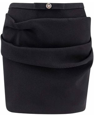 Versace Sustainable Wool Mini Skirt With Medusa Detail - Black