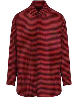 Balenciaga Flannel Overshirt - Red