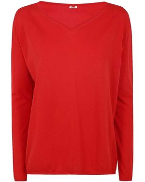 Apuntob V Neck Jumper - Red