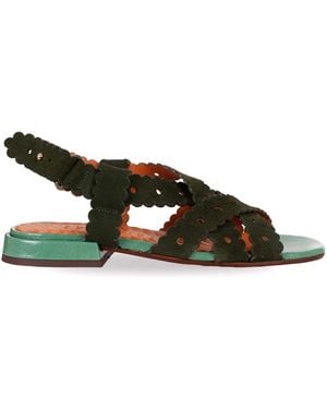 Chie Mihara Flat Tyby Woven Sandal - Green
