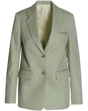 Lanvin Wool Single Breast Blazer Jacket - Green