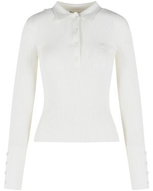 Courreges Viscose Blend Polo Shirt - White