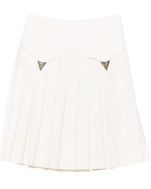 Versace Wool Midi Skirt - White