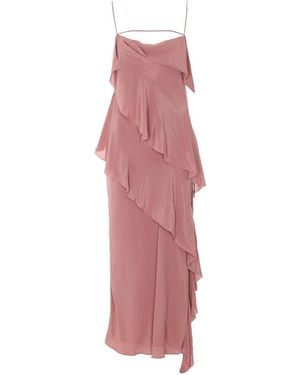 Patrizia Pepe Draped Ruffled Maxi Dress - Pink