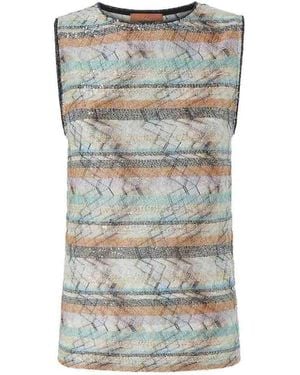Missoni Striped Top - Gray