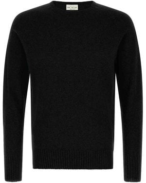 Ma'ry'ya Crew-Neck Jumper With Slits - Black