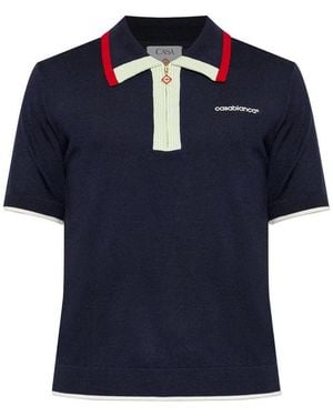 CASABLANCA Short-Sleeve Polo - Blue