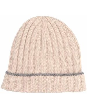 Brunello Cucinelli Contrasting Stripe Beanie - Natural