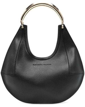 Elisabetta Franchi Hobo Bag With Jewel Handle - Black
