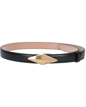 Jimmy Choo Diamond Clasp Belt - White